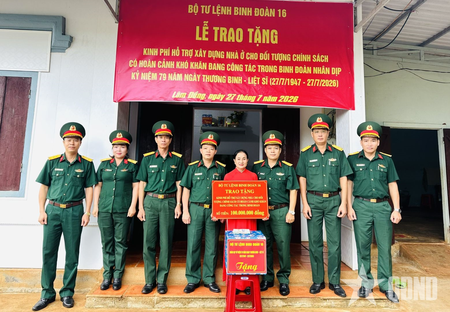 Binh đoàn 16 trao kinh phí hỗ trợ xây dựng nhà ở tặng đối tượng chính sách có hoàn cảnh khó khăn
